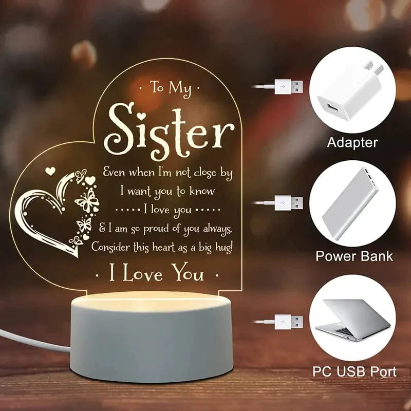 1pc sister's 3D Night Light: Perfect Gift for Birthday, Graduation, Christmas - Premium  from 𝐵𝑒𝓈𝓉 𝒟𝑒𝒸𝑜𝓇𝓏 - Just $10.78! Shop now at 𝐵𝑒𝓈𝓉 𝒟𝑒𝒸𝑜𝓇𝓏
