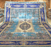 Turkish Carpet Hand-Knotted Oversized Silk Blue Carpet 12x18ft