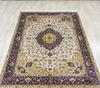 Load image into Gallery viewer, Persian Handmade Rug Silk Oriental Beige Carpet 6x9ft