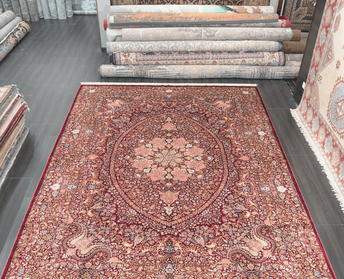 Handmade Silk Beige Rug Oriental Persian Carpet 10x14ft