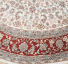 Handmade Pure Silk Rug Persian Villa Round Pink Carpet 5x5ft