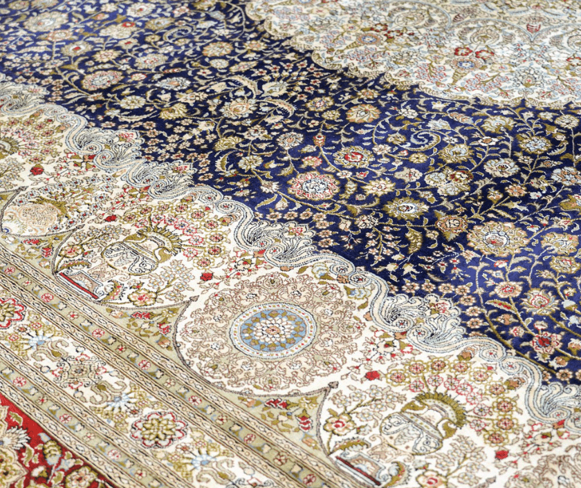 Persian Carpet Antique Hand-Knotted Oversized Silk Blue Carpet 12x18ft - Premium  from 𝐵𝑒𝓈𝓉 𝒟𝑒𝒸𝑜𝓇𝓏 - Just $14465! Shop now at 𝐵𝑒𝓈𝓉 𝒟𝑒𝒸𝑜𝓇𝓏