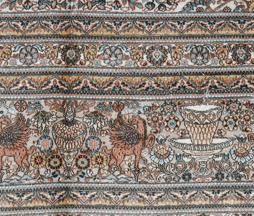 Antique Persian Rug Handmade Silk Classic Oriental Carpet Collection 9x12ft