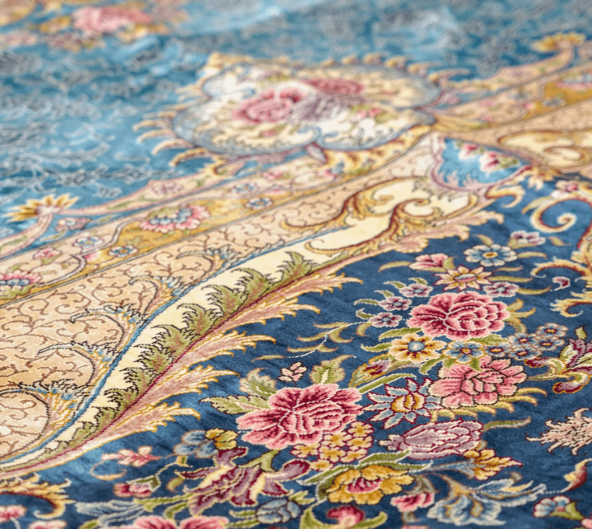 Turkish Carpet Hand-Knotted Oversized Silk Blue Carpet 12x18ft - Premium  from 𝐵𝑒𝓈𝓉 𝒟𝑒𝒸𝑜𝓇𝓏 - Just $22680! Shop now at 𝐵𝑒𝓈𝓉 𝒟𝑒𝒸𝑜𝓇𝓏