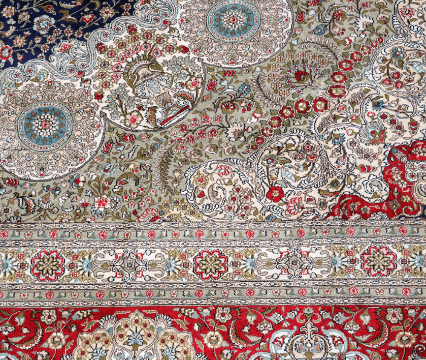 Persian Carpet Antique Hand-Knotted Oversized Silk Blue Carpet 12x18ft