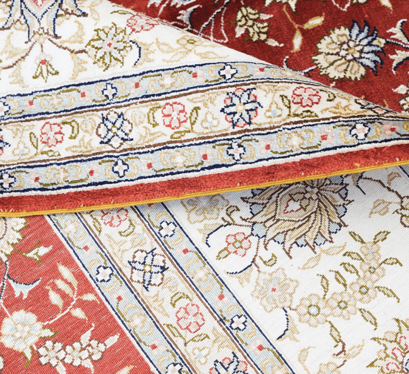 Hereke Carpet Rug Red Hand Woven Rug Silk Oriental Villa Carpet 6x9ft