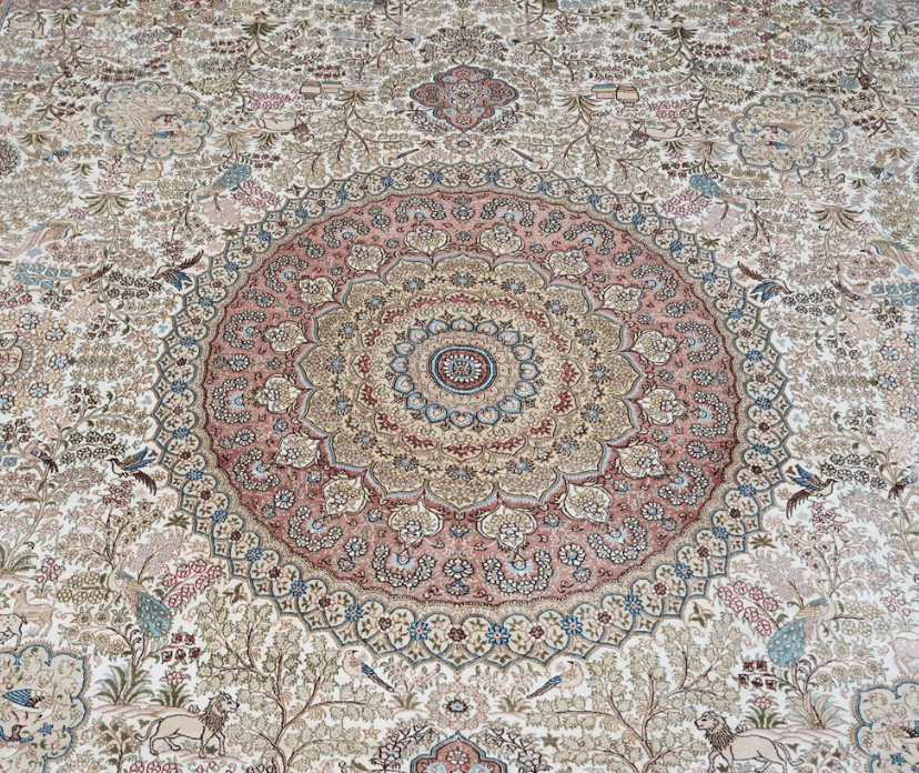 Persian Rug Handmade Beige Silk Classic Oriental Carpet Colletion 9x12ft - Premium  from 𝐵𝑒𝓈𝓉 𝒟𝑒𝒸𝑜𝓇𝓏 - Just $7073! Shop now at 𝐵𝑒𝓈𝓉 𝒟𝑒𝒸𝑜𝓇𝓏