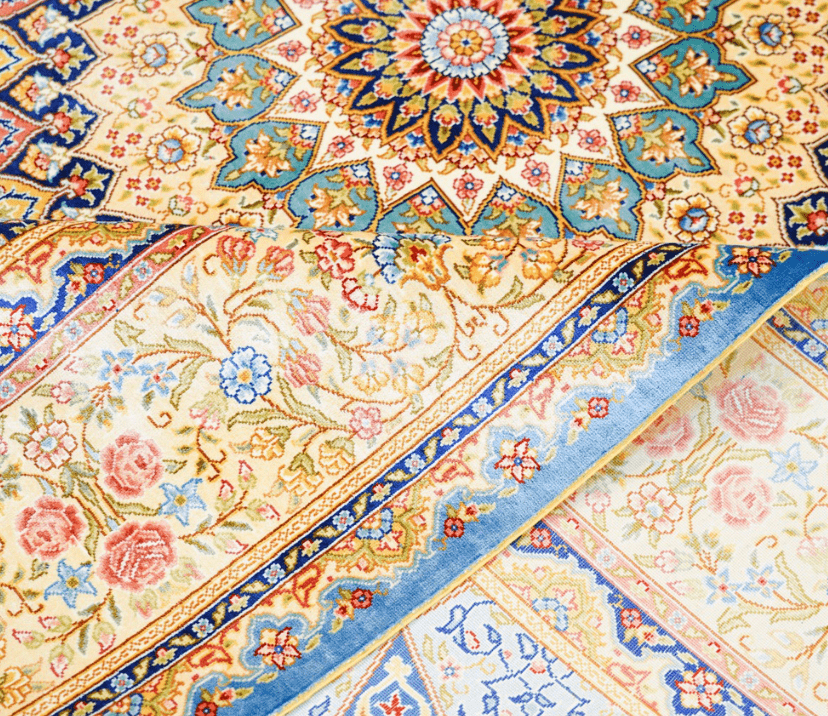 Classic Persian Handmade Rug Silk Oriental Carpet 6x9ft