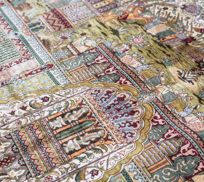 Oriental Persian Carpet Handmade Silk Tapestry 10x14ft
