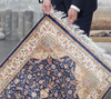 Load image into Gallery viewer, Turkish Rug Runner Blue Handmade Silk Rug Runner 2x6ft