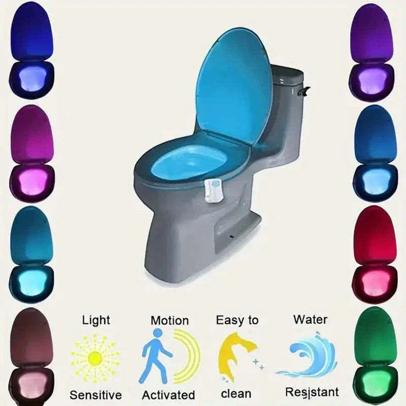 1pc motion-Activated LED Toilet Bowl Light - Color Changing (Batteries Not Included) - Premium  from 𝐵𝑒𝓈𝓉 𝒟𝑒𝒸𝑜𝓇𝓏 - Just $1! Shop now at 𝐵𝑒𝓈𝓉 𝒟𝑒𝒸𝑜𝓇𝓏