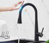 Load image into Gallery viewer, Black smart touch kitchen faucet for luxury kitchen