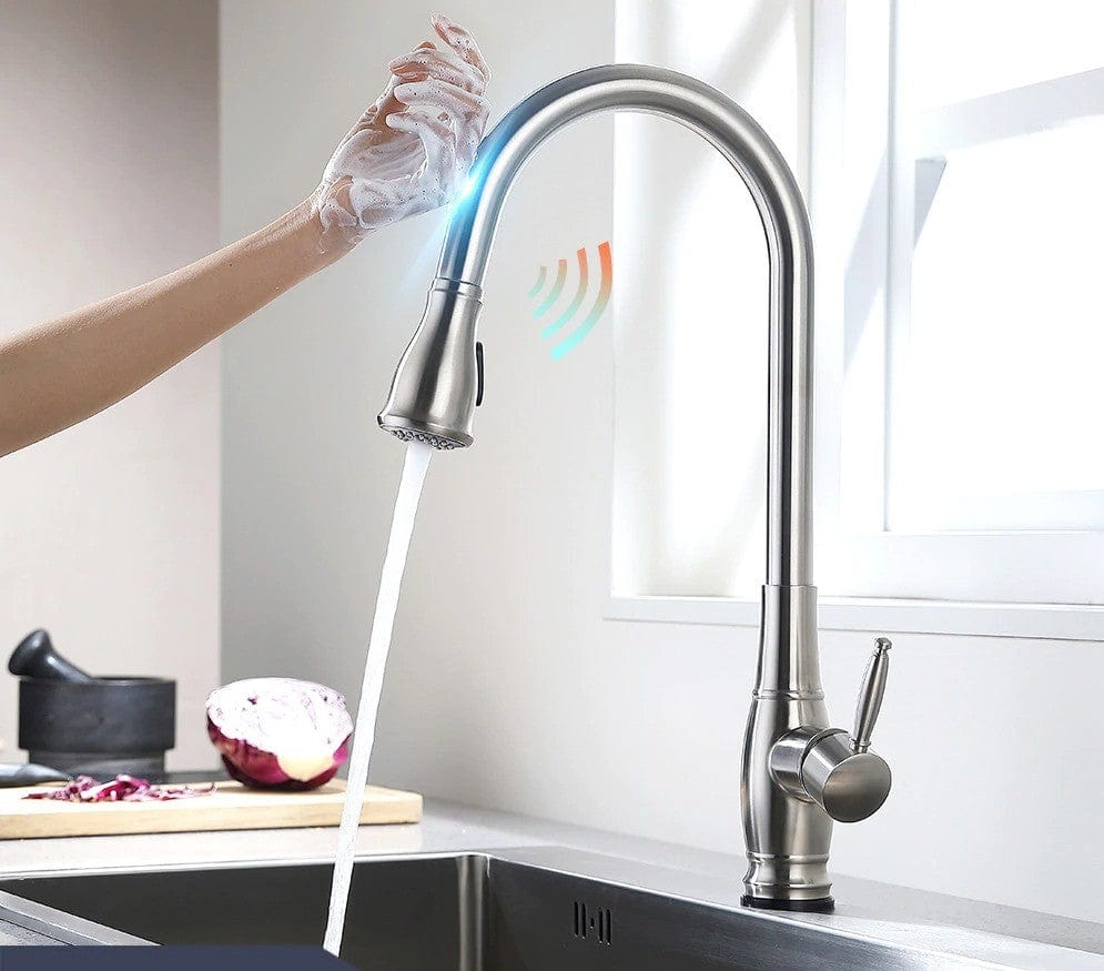 nickel smart touch kitchen faucet