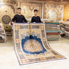 Persian Rug Hand Knotted Blue Silk Carpet 10x14ft - Premium  from 𝐵𝑒𝓈𝓉 𝒟𝑒𝒸𝑜𝓇𝓏 - Just $7895! Shop now at 𝐵𝑒𝓈𝓉 𝒟𝑒𝒸𝑜𝓇𝓏