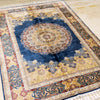 Persian Rug Hand Knotted Blue Silk Carpet 10x14ft
