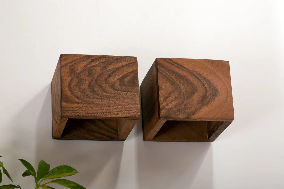 Wooden Cube Wall Light