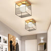Load image into Gallery viewer, black metal square ceiling pendant light for bedroom