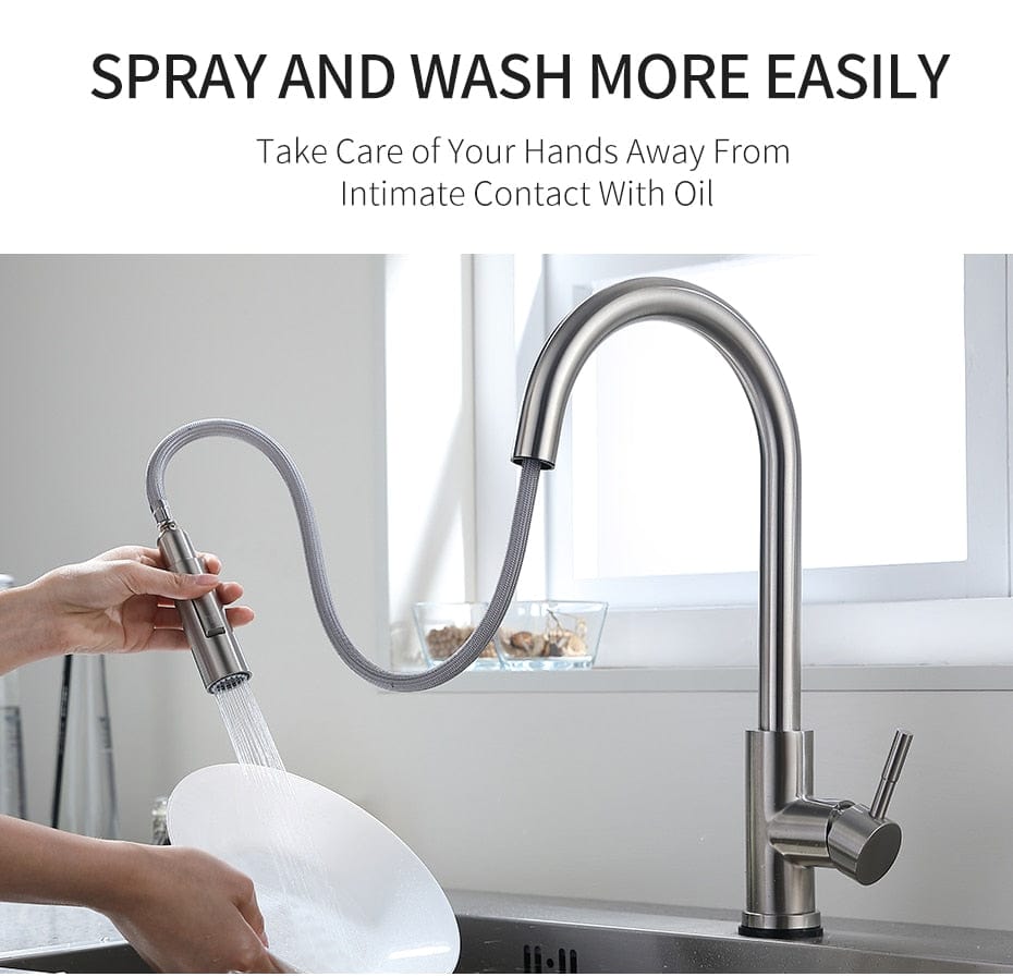 smart touch kitchen faucet with pull out sparyer in best decorz