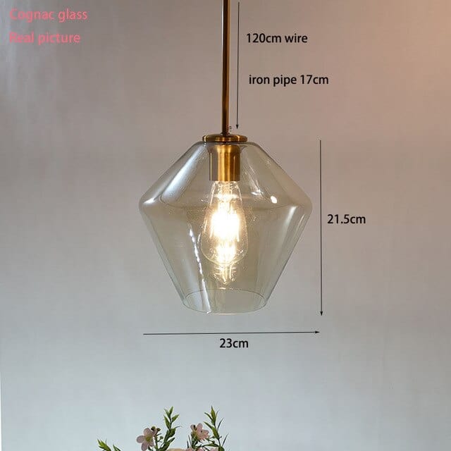 Dimensions of Hanging Glass Pendant Lamp