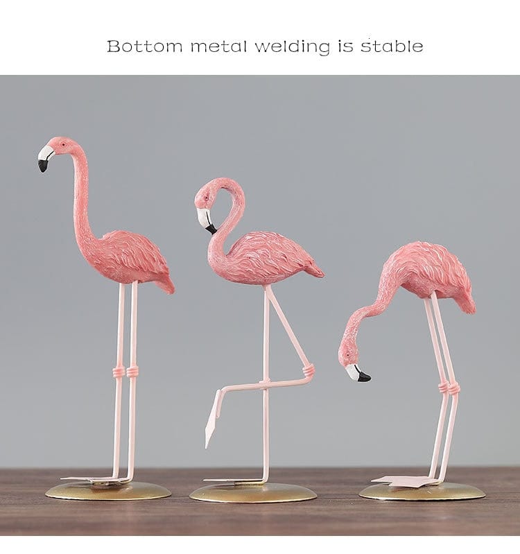 Resin Pink Flamingoes Statue Figurine
