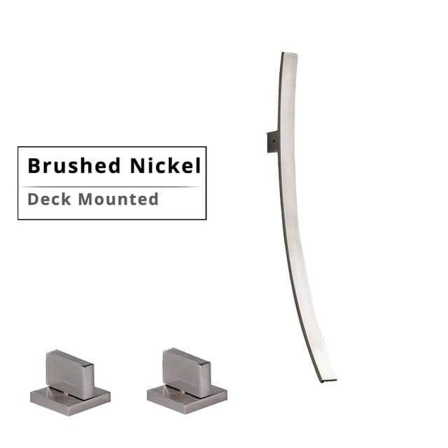 Brushed nickel deck mounted