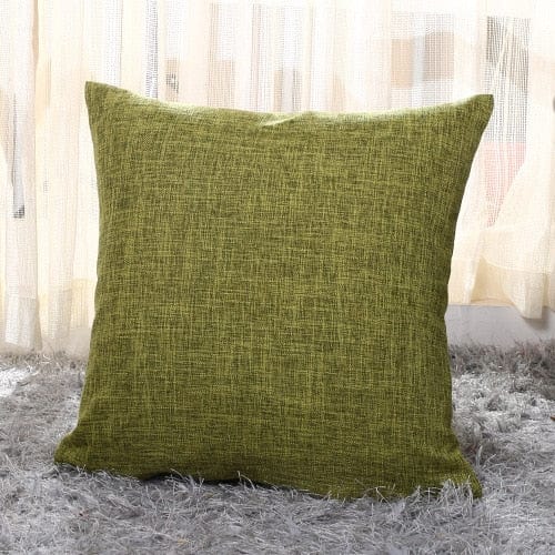 Solid Linen Sofa Waist Cushion