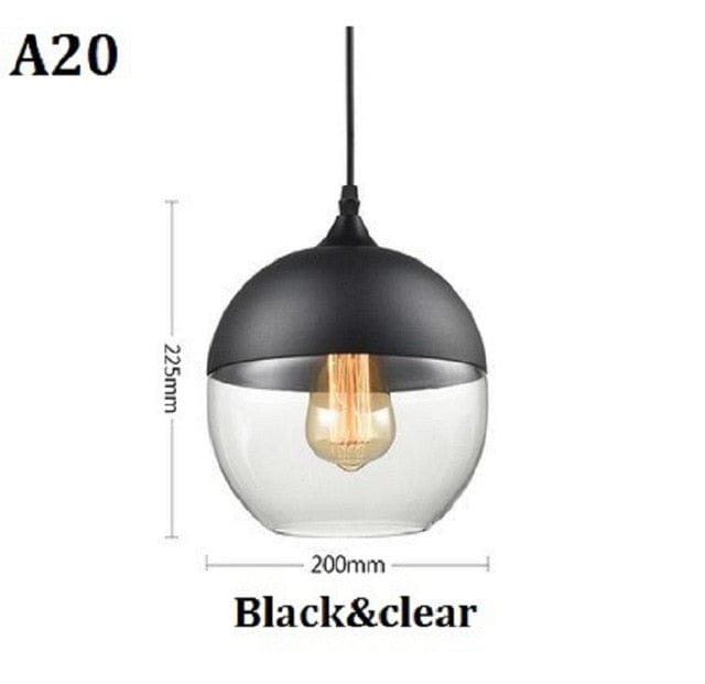Modern glass lamp black & clear