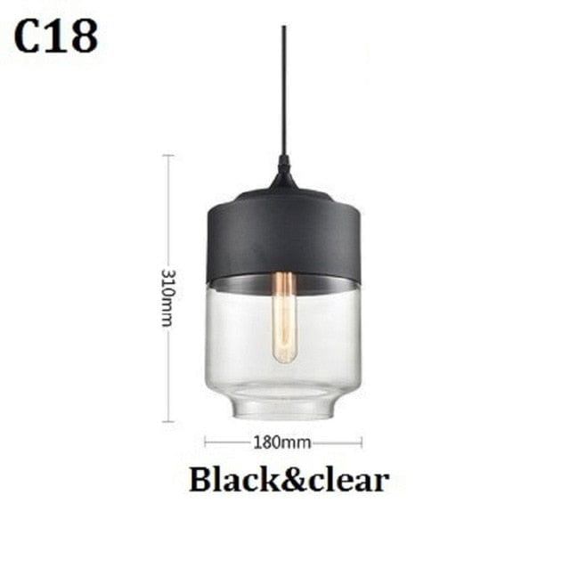 Modern glass lamp black & clear -1 
