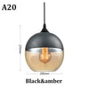 Load image into Gallery viewer, Modern glass lamp black &amp; amber