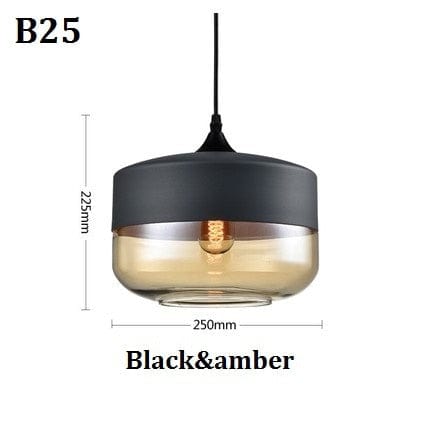 Modern glass lamp black & amber - 2