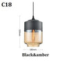 Load image into Gallery viewer, Modern glass lamp black &amp; amber - 3