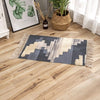 Load image into Gallery viewer, Grey and cream Bohemian Hand Woven Cotton Linen Carpet Bedside Rug Floor Mat