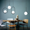 Nordic Glass Ball Pendant Light modern LED Hanging Lamp For Dining hall