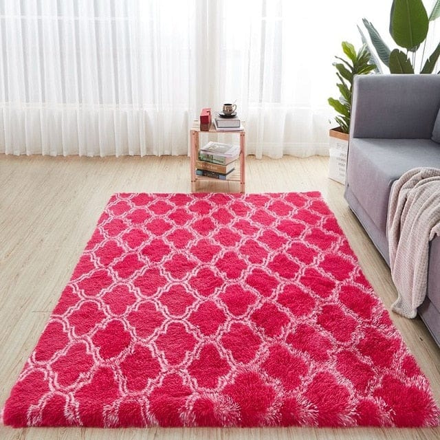 Handloom Red Polyester Carpet