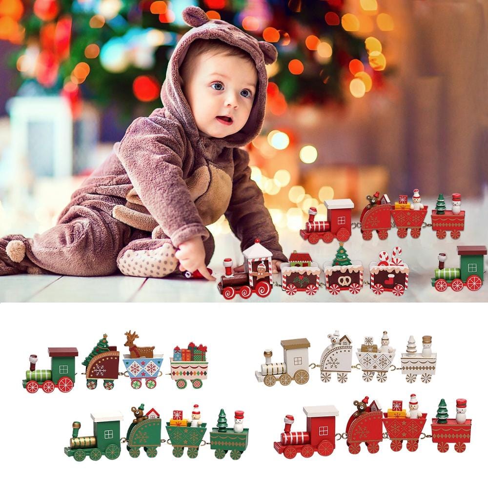 Christmas Wooden Mini Train For Kids