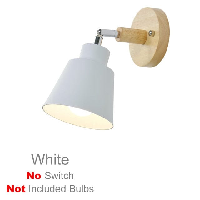 White Wooden Wall Lamp Sconce without bulb and switch