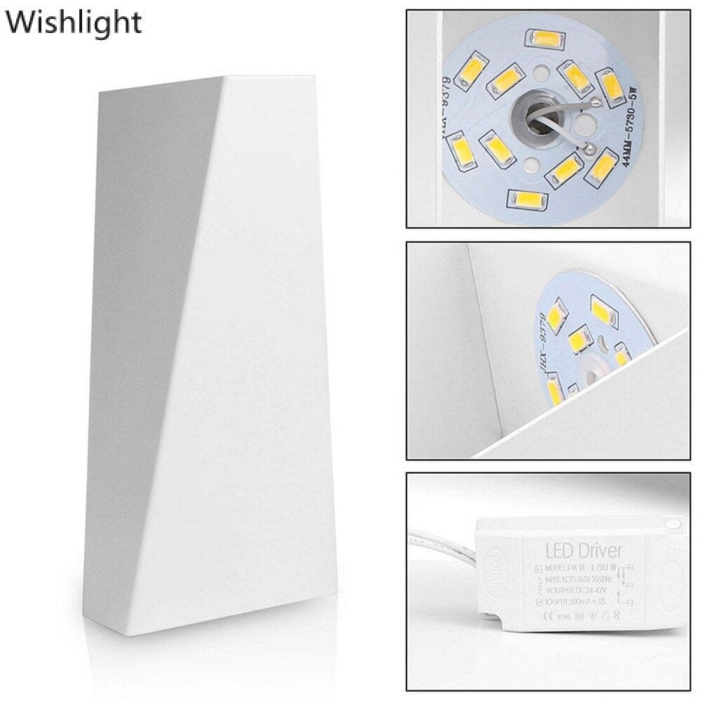 White Modern Geometric LED wall light -1