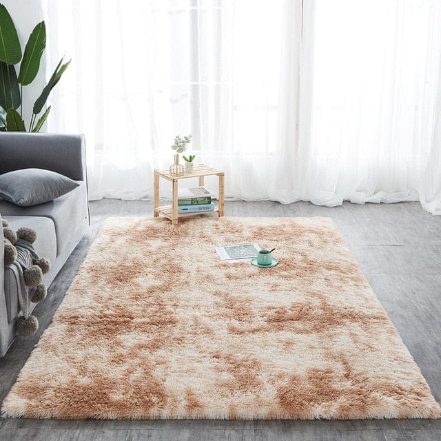 Modern Shaggy Rug Soft Fluffy Carpet with Anti-Slip Caramel Faux Fur