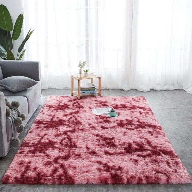Maroon pink Modern Shaggy Rug Zairmb Fluffy Carpet with Anti-Slip Faux Fur