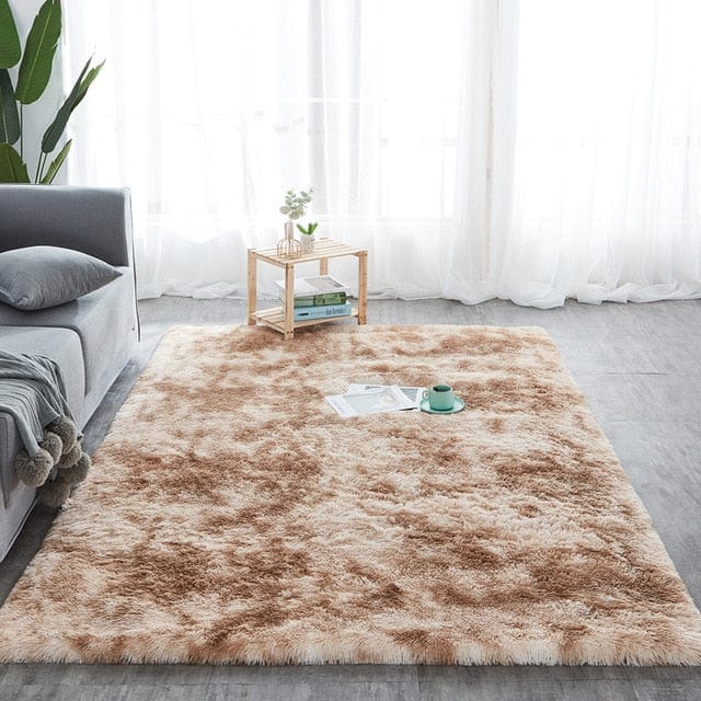 Caramel white Modern Shaggy Rug Soft Fluffy Carpet with Anti-Slip Faux Fur