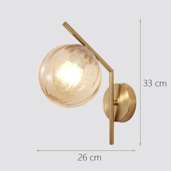 Gold frosted diamond shape glass LED wall lamp dimensions