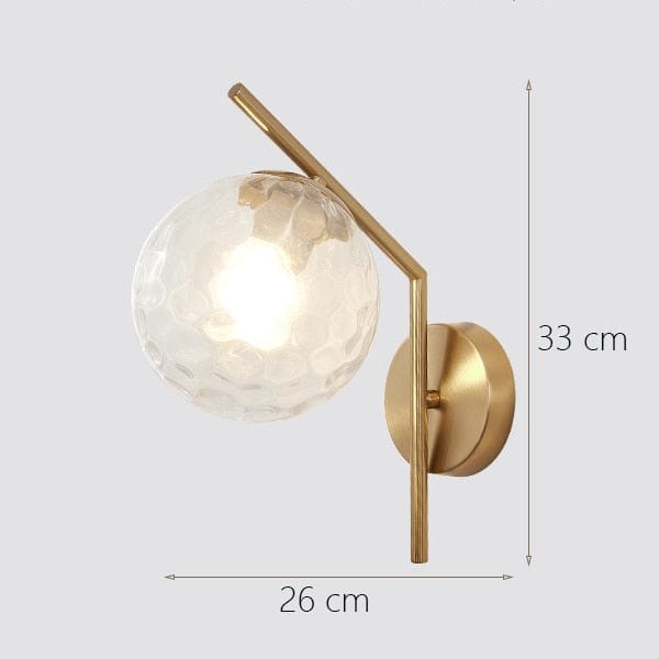 Gold frosted diamond shape glass LED wall lamp 