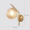 Load image into Gallery viewer, Gold frosted diamond shape glass LED wall lamp dimensions