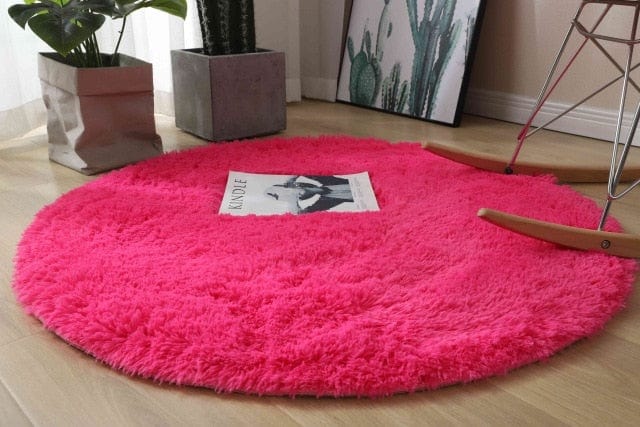 Pink Soft Round Rug