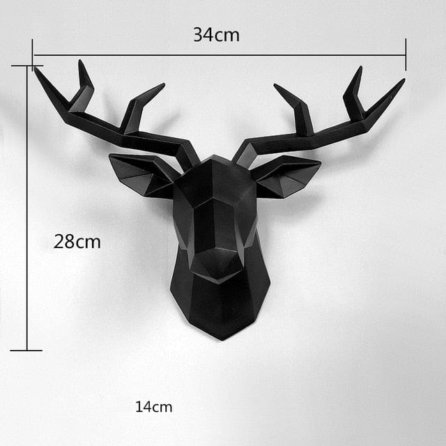 3D Deer Head Wall Statue