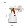 White Nordic leather belt wooden wall lamp dimensions