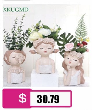 Humanoid Ceramic Flower Pot -Character Sitting- Posture Sculpture Vase
