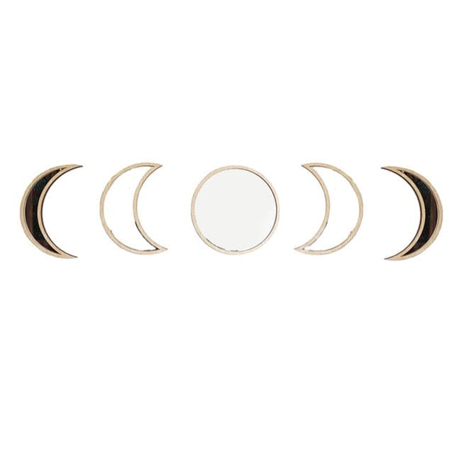 5pcs/Set Scandinavian Moon Phase Mirror Wall Decor - Premium  from 𝐵𝑒𝓈𝓉 𝒟𝑒𝒸𝑜𝓇𝓏 - Just $16.63! Shop now at 𝐵𝑒𝓈𝓉 𝒟𝑒𝒸𝑜𝓇𝓏