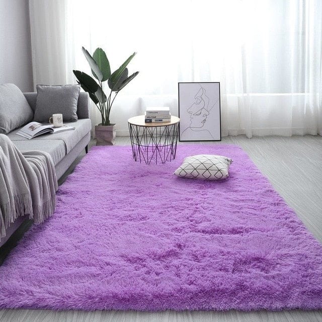 Purple Fluffy Nordic Rug