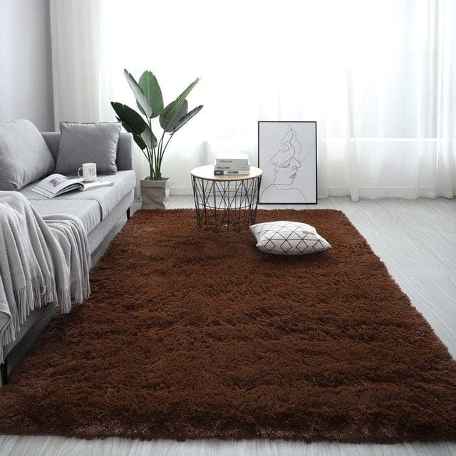 Brown Fluffy Nordic Rug